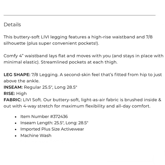 Lane Bryant Women’s Plus Size LIVI High Rise 7/8 Blue Mesh Legging Size 1X 14/16 - Picture 2 of 8